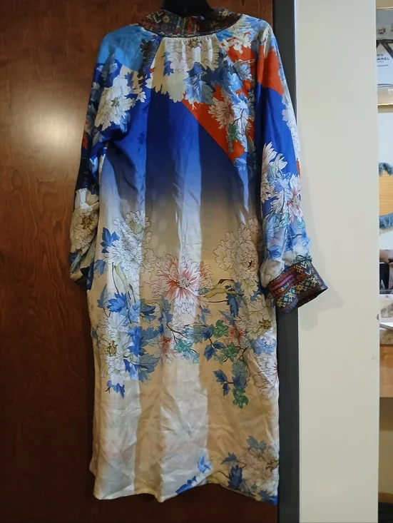 gorgous multi-coloured floral reversible silk duster - Picture 10 of 10